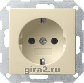 Розетка с заземлением Gira System 55 (глянцевый кремовый) Розетка с заземлением Gira System 55 (глянцевый кремовый)