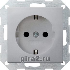 Розетка с заземлением Gira System 55 (алюминий) Розетка с заземлением Gira System 55 (алюминий)