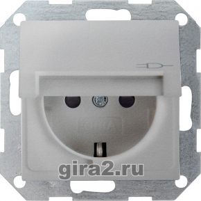 Розетка с заземлением и крышкой Gira System 55 (алюминий) Розетка с заземлением и крышкой Gira System 55 (алюминий)