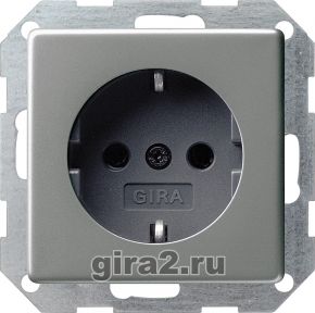 Розетка с заземлением GIRA E22 (сталь) Розетка с заземлением GIRA E22 (сталь)