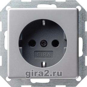 Розетка с заземлением GIRA E22 (алюминий) Розетка с заземлением GIRA E22 (алюминий)