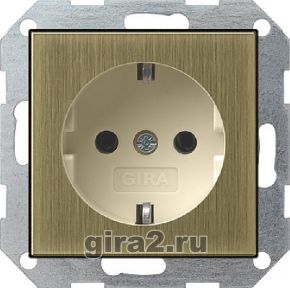 Розетка с заземлением System 55 (бронза/кремовый) Розетка с заземлением System 55 (бронза/кремовый)