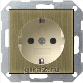 Розетка со шторками и пиктограммой System 55 (бронза/кремовый) Розетка со шторками и пиктограммой System 55 (бронза/кремовый)