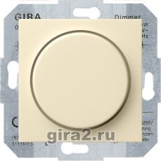 Светорегулятор Gira поворотный для ламп накаливания 60-400Вт System 55 (кремовый глянцевый) Светорегулятор Gira поворотный для ламп накаливания 60-400Вт System 55 (кремовый глянцевый)