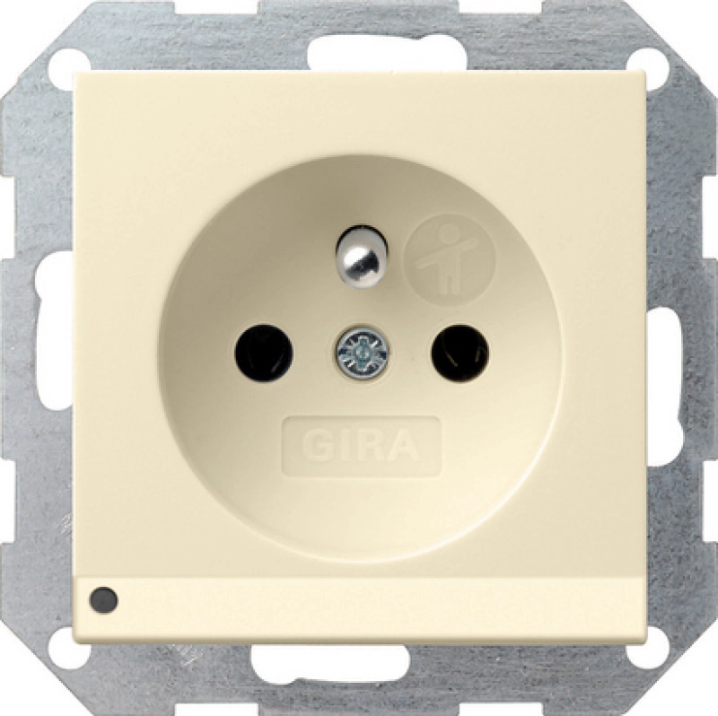 Розет с зазем штыр защ от дет LED подс System 55 Кремовый Розет с зазем штыр защ от дет LED подс System 55 Кремовый