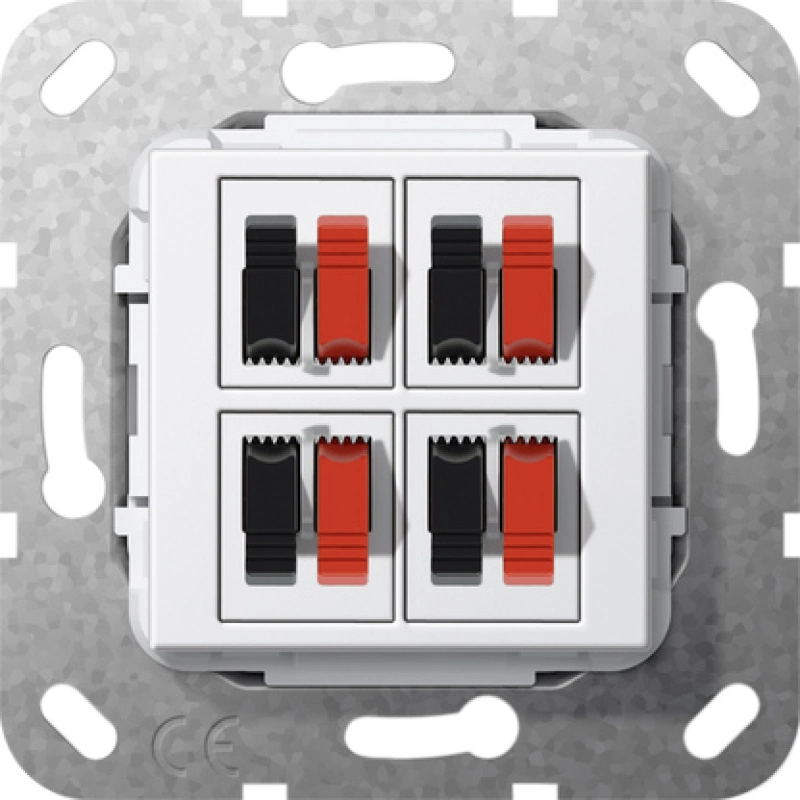 Розетка акустическая на 4 колонки System 55 (белый глянцевый) Розетка акустическая на 4 колонки System 55 (белый глянцевый)