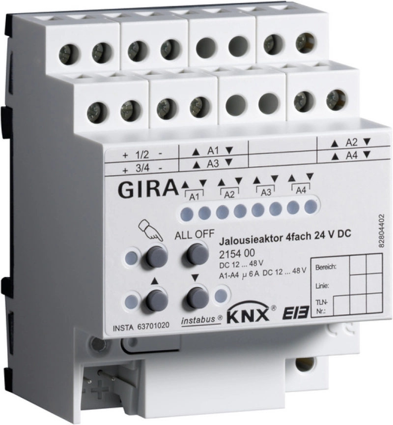 Уст-во управ жал-и 4-кан, 24V DC KNX/EIB REG Уст-во управ жал-и 4-кан, 24V DC KNX/EIB REG