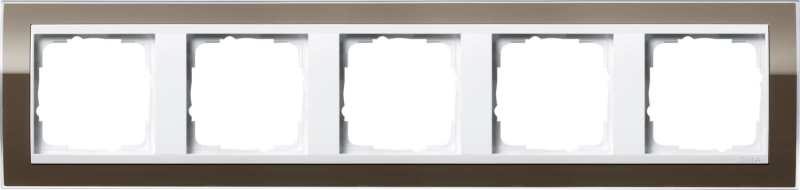 Рамка пятиместная Gira Event Clear - коричневая с белой вставкой Рамка пятиместная Gira Event Clear - коричневая с белой вставкой