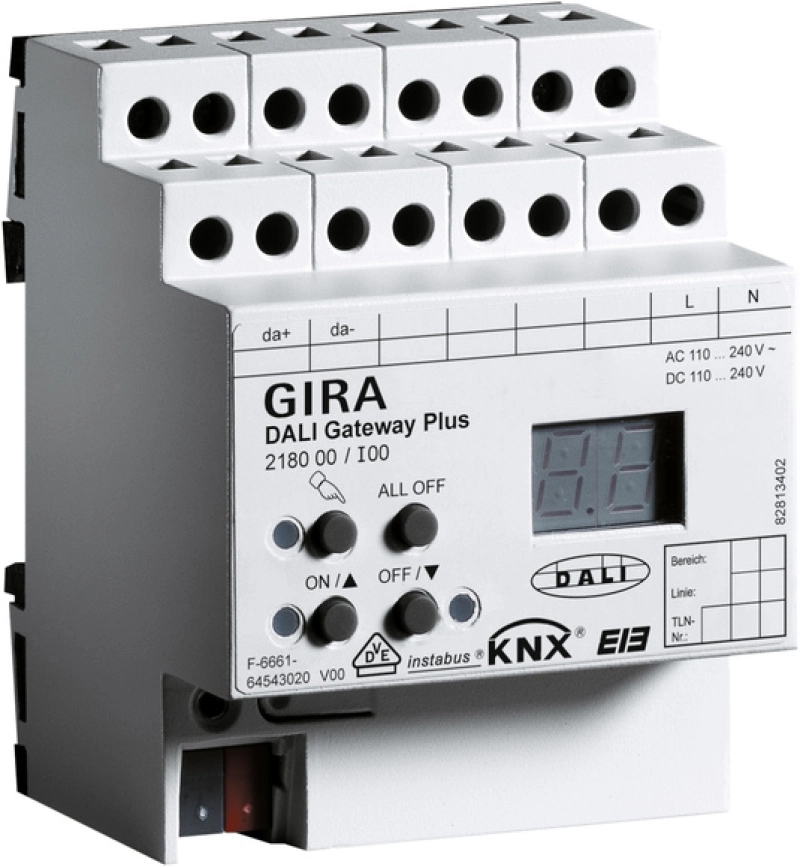 Шлюз DALI instabus KNX/EIB с ручным управлением Шлюз DALI instabus KNX/EIB с ручным управлением
