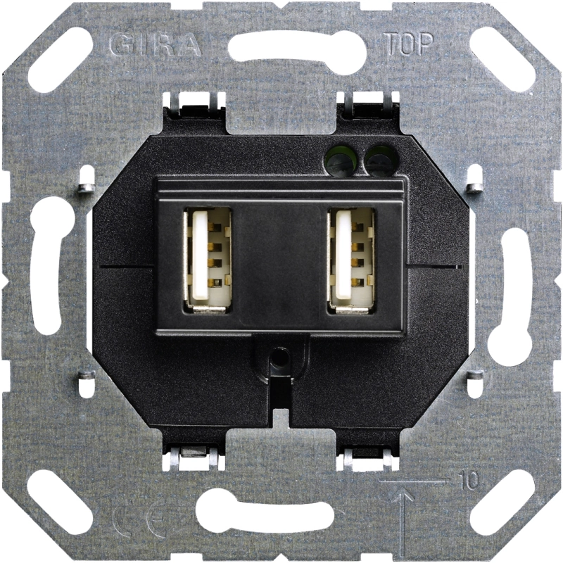Зарядное устройство USB Gira, USB-A x 2, 3A Зарядное устройство USB Gira, USB-A x 2, 3A