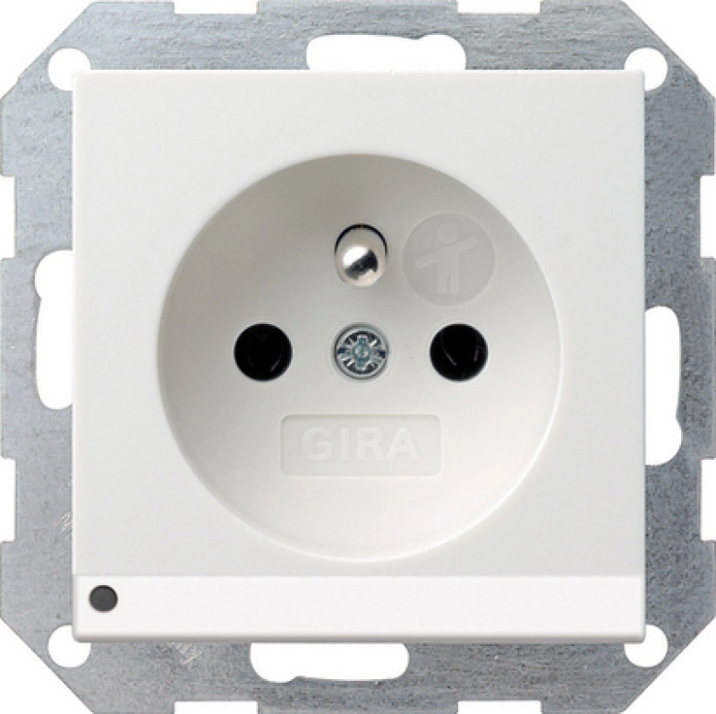 Розет с зазем штыр защ от дет LED подс System 55 Белый Розет с зазем штыр защ от дет LED подс System 55 Белый