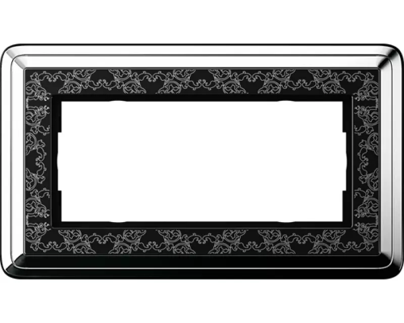 Рамка ClassiX Art 2-местная, без перегородки, хром/чёрный Рамка ClassiX Art 2-местная, без перегородки, хром/чёрный