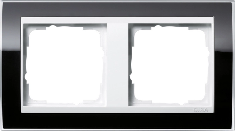 Рамка двухместная Gira Event Clear - черная с белой вставкой Рамка двухместная Gira Event Clear - черная с белой вставкой