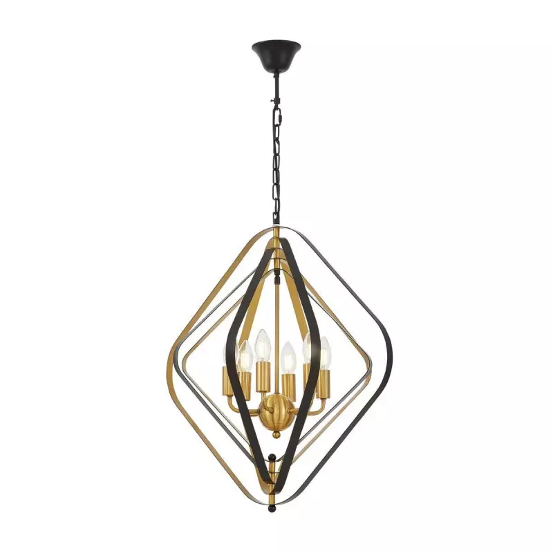 Подвесная люстра Lumina Deco Crulia LDP 8005-6 BK+MD Подвесная люстра Lumina Deco Crulia LDP 8005-6 BK+MD
