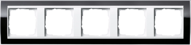 Рамка пятиместная Gira Event Clear - черная с белой вставкой Рамка пятиместная Gira Event Clear - черная с белой вставкой