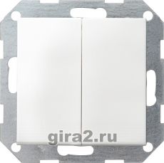 Двухклавишный выключатель с самовозвратом GIRA E22 (белый)