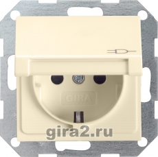 Розетка электрическая Gira System 55 (кремовый)