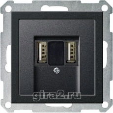 USB розетка Gira двойная 5В, 1,4А (антрацит) 