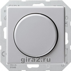 Светорегулятор Tronic с поворотной кнопкой GIRA E22 (алюминий)