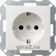 Розетка электрическая Gira System 55 (белый матовый) Розетка электрическая Gira System 55 (белый матовый)