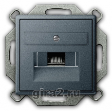 Розетка информационная RJ45 категория 6 с механизмом Jung Eco Profi (Антрацит) STP Розетка информационная RJ45 категория 6 с механизмом Jung Eco Profi (Антрацит) STP