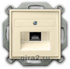 Компьютерная розетка RJ-45 одноместная 6 категория Gira System 55(кремовый глянцевый) Компьютерная розетка RJ-45 одноместная 6 категория Gira System 55(кремовый глянцевый)