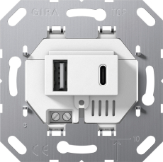   USB Gira, USB-A + USB-C, 3A,  