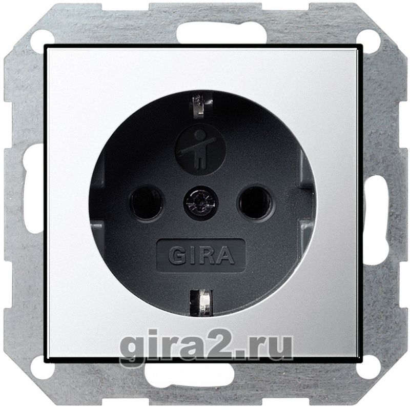 Розетка электрическая Gira System 55 (хром) Розетка электрическая Gira System 55 (хром)