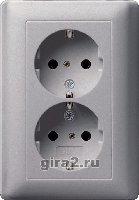 Моноблок из двух розеток со шторками и пиктограммой Моноблок из двух розеток со шторками и пиктограммой