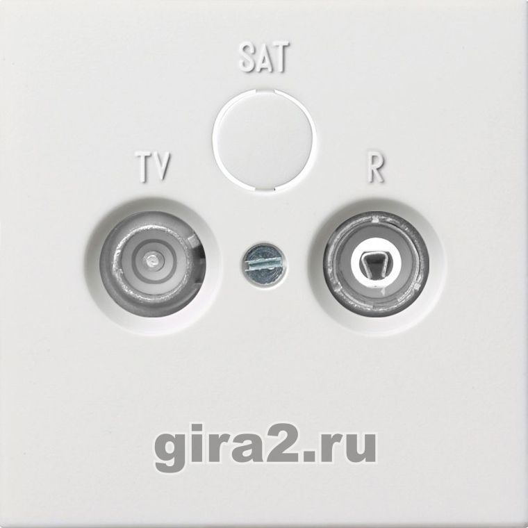 Антенная розетка оконеченая в комплекте с лицевой панелью GIRA F100 (белый) Антенная розетка оконеченая в комплекте с лицевой панелью GIRA F100 (белый)