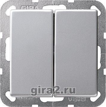 Двухклавишный выключатель GIRA E22 (алюминий)