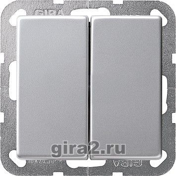 Двухклавишный выключатель GIRA E22 (алюминий) Двухклавишный выключатель GIRA E22 (алюминий)