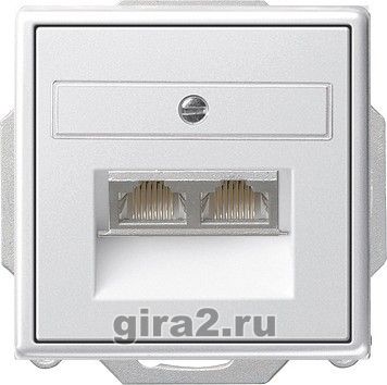 Розетка компьютерная двойная Кат.5е с LSA-plus разъемом GIRA E22 (белый) Розетка компьютерная двойная Кат.5е с LSA-plus разъемом GIRA E22 (белый)