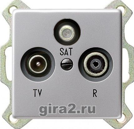 Розетка ТВ, радио и спутник оконечная E22 (алюминий) Розетка ТВ, радио и спутник оконечная E22 (алюминий)
