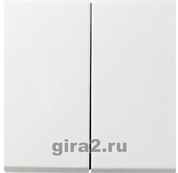 Переключатель двухклавишный в комплекте с клавишами GIRA F100 (белый) Переключатель двухклавишный в комплекте с клавишами GIRA F100 (белый)