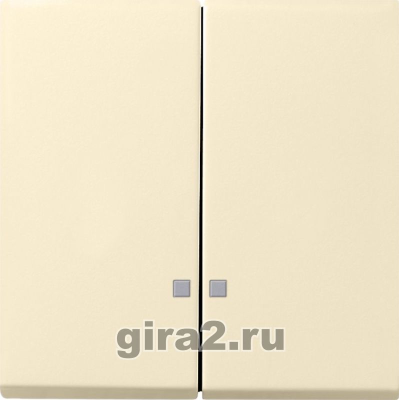 Двухклавишный выключатель с индикацией в комплекте с клавишей GIRA F100 (бежевый) Двухклавишный выключатель с индикацией в комплекте с клавишей GIRA F100 (бежевый)