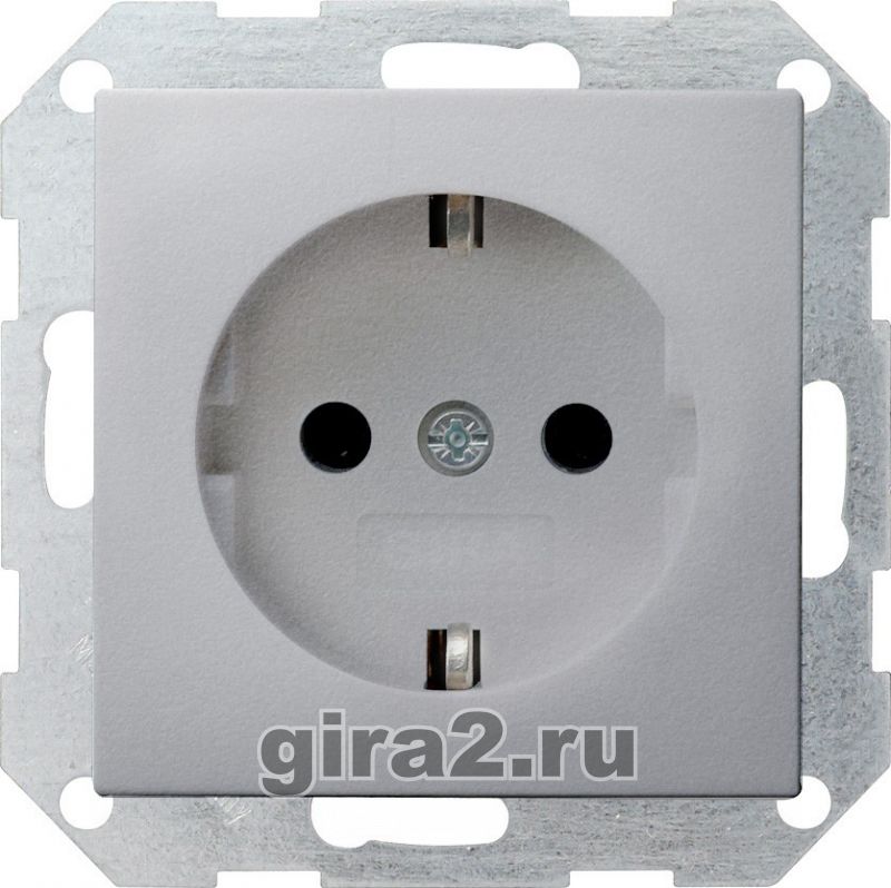 Розетка с заземлением Gira System 55 (алюминий) Розетка с заземлением Gira System 55 (алюминий)