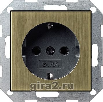 Розетка электрическая Gira System 55 (бронза) Розетка электрическая Gira System 55 (бронза)