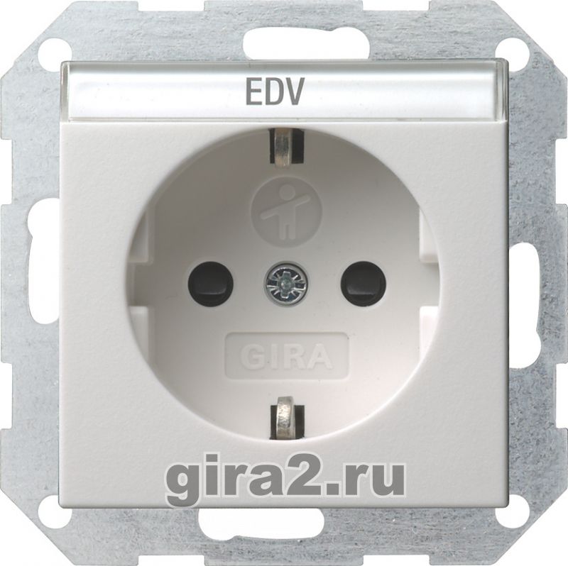 Розетка электрическая Gira System 55 (белый матовый) Розетка электрическая Gira System 55 (белый матовый)