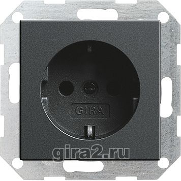 Розетка с заземлением Gira System 55 (антрацит) Розетка с заземлением Gira System 55 (антрацит)