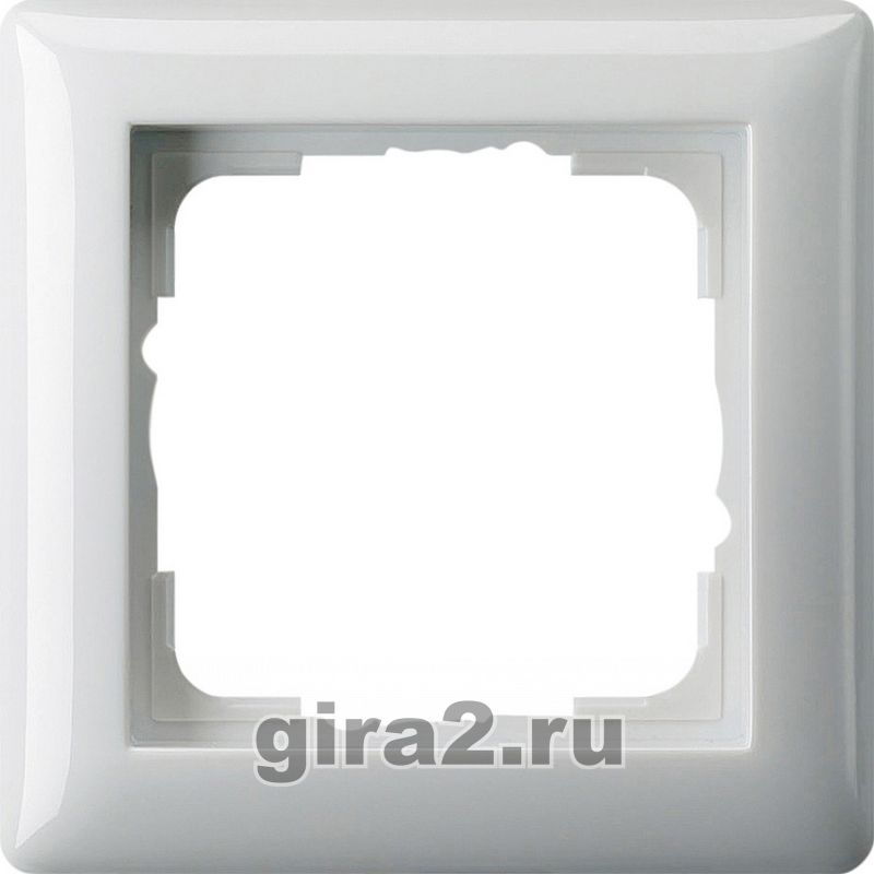 Рамка одноместная Gira Standart 55 (глянцевая белая) Рамка одноместная Gira Standart 55 (глянцевая белая)