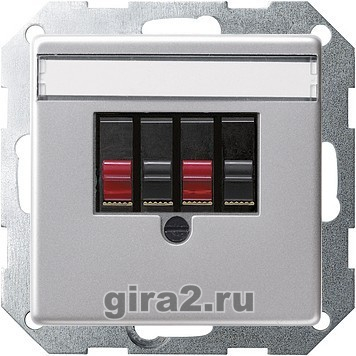 Звуковая розетка двойная с полем для надписи GIRA E22 (алюминий) Звуковая розетка двойная с полем для надписи GIRA E22 (алюминий)