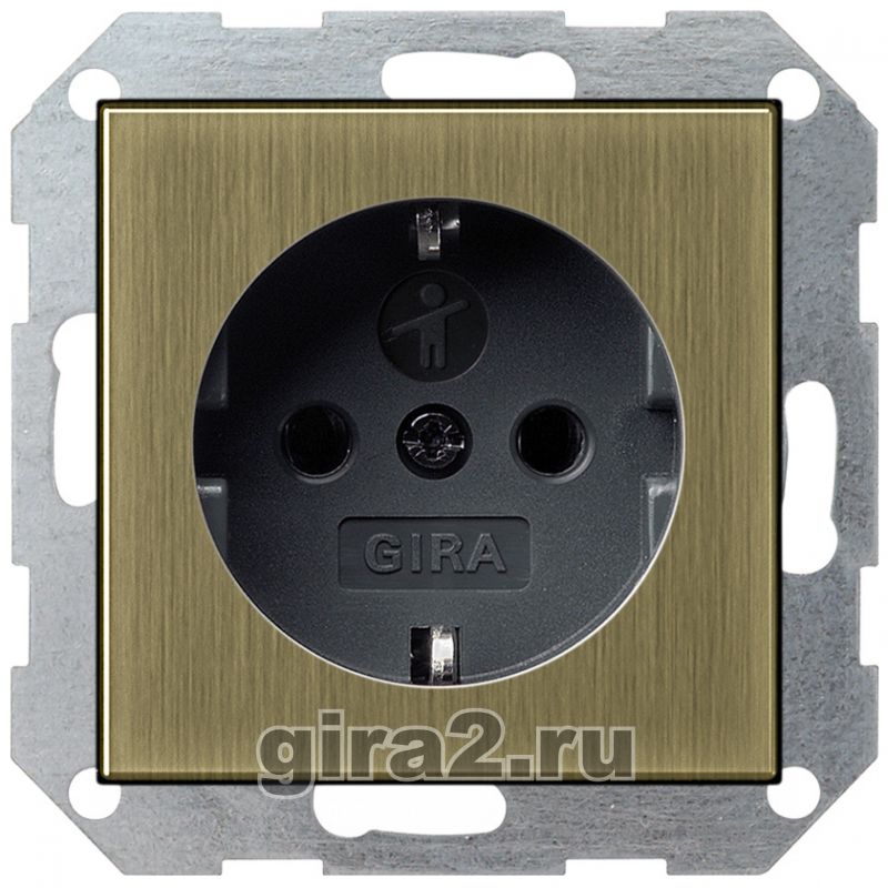 Розетка электрическая Gira System 55 (бронза) Розетка электрическая Gira System 55 (бронза)