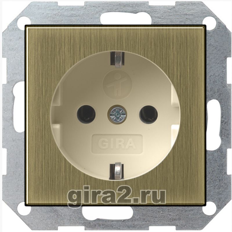 Розетка электрическая Gira System 55 (бронза) Розетка электрическая Gira System 55 (бронза)
