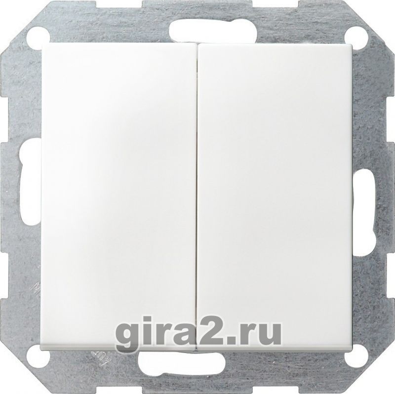 Двухклавишный переключатель с самовозвратом GIRA E22 (белый) Двухклавишный переключатель с самовозвратом GIRA E22 (белый)