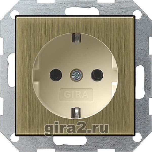 Розетка электрическая Gira System 55 (бронза) Розетка электрическая Gira System 55 (бронза)