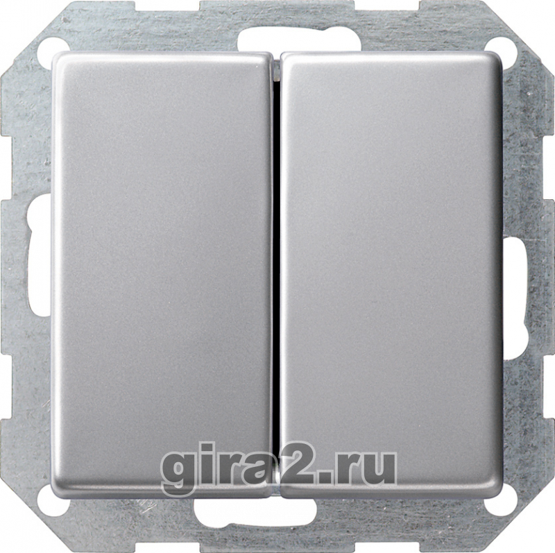 Двухклавишный переключатель с самовозвратом GIRA E22 (алюминий) Двухклавишный переключатель с самовозвратом GIRA E22 (алюминий)