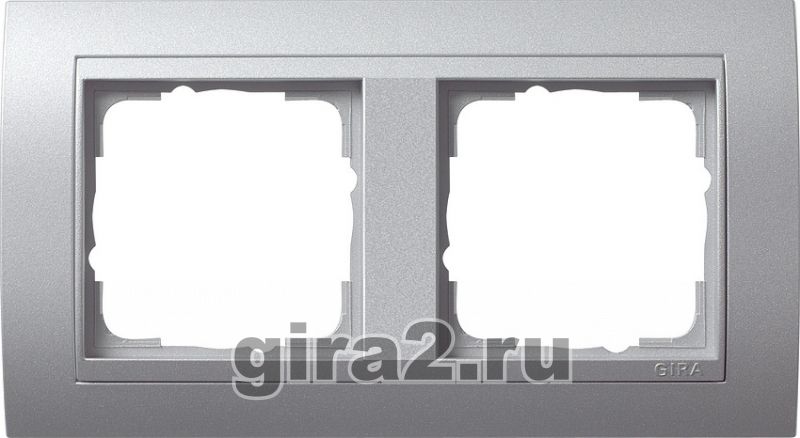 Рамка двухместная Gira Event - цвет рамки и вставки под алюминий Рамка двухместная Gira Event - цвет рамки и вставки под алюминий