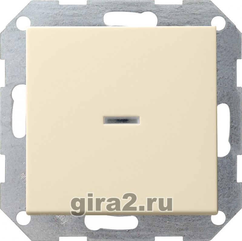 Одноклавишный перекрёстный переключатель Gira System 55 с подсветкой на автозажимах (Кремовый) Одноклавишный перекрёстный переключатель Gira System 55 с подсветкой на автозажимах (Кремовый)