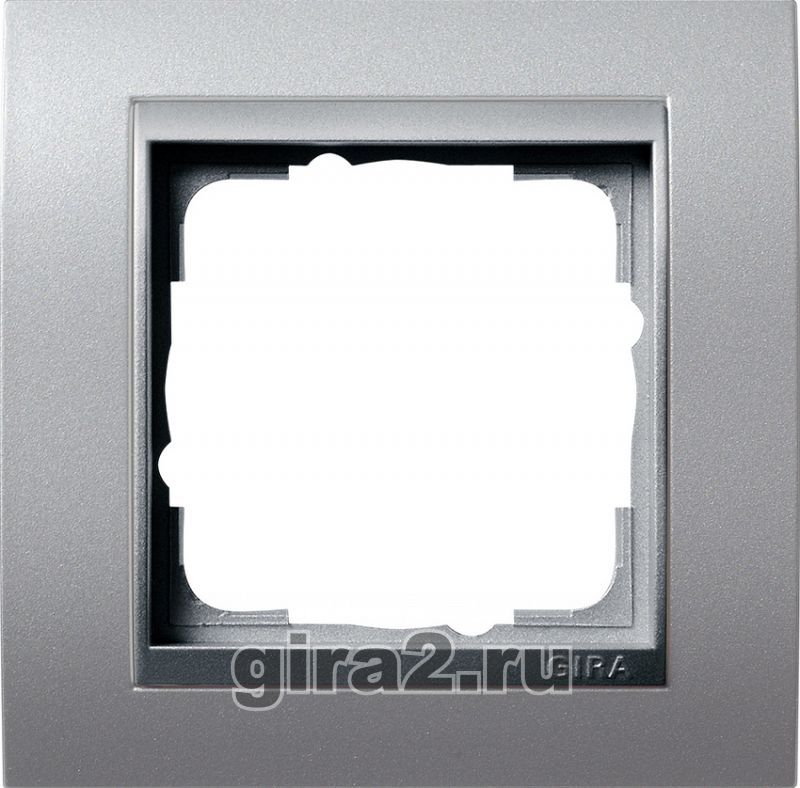 Рамка одноместная Gira Event - цвет рамки и вставки под алюминий Рамка одноместная Gira Event - цвет рамки и вставки под алюминий